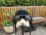 17.5" K&M SURFACE BLOCK DRESSAGE, LOW HEAD, WIDE, BLACK....ON TRIAL