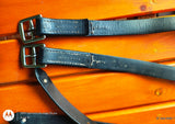 65" 177cm Stibben blue dot stirrup leathers Black (USED)