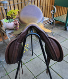 SOLD.......17.5 TRAINERS DRESSAGE SADDLE BROWN, MEDIUM WIDE