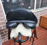 SOLD.........17.5" LOXLEY MONO FLAP DRESSAGE SADDLE WIDE GULLET