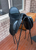 SOLD.........17.5" LOXLEY MONO FLAP DRESSAGE SADDLE WIDE GULLET