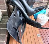 SOLD.........17.5" LOXLEY MONO FLAP DRESSAGE SADDLE WIDE GULLET