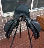 SOLD.........17.5" LOXLEY MONO FLAP DRESSAGE SADDLE WIDE GULLET