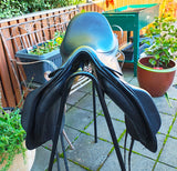 DR 17.5" K&M Surface Block Dressage saddle.  Black MW