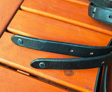 65" 177cm Stibben blue dot stirrup leathers Black (USED)