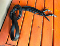 65" 177cm Stibben blue dot stirrup leathers Black (USED)