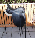 SOLD..............17" BLACK COUNTRY ELOQUENCE BUFFALO DRESSAGE SADDLE, WIDE