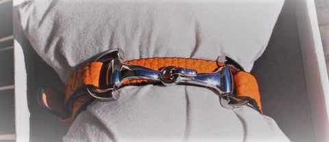 Dimacci Ingrid Klimke Bracelet Calf Leather Orange & Stainless Steel Bit
