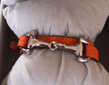 Dimacci Ingrid Klimke Bracelet Calf Leather Orange & Stainless Steel Bit